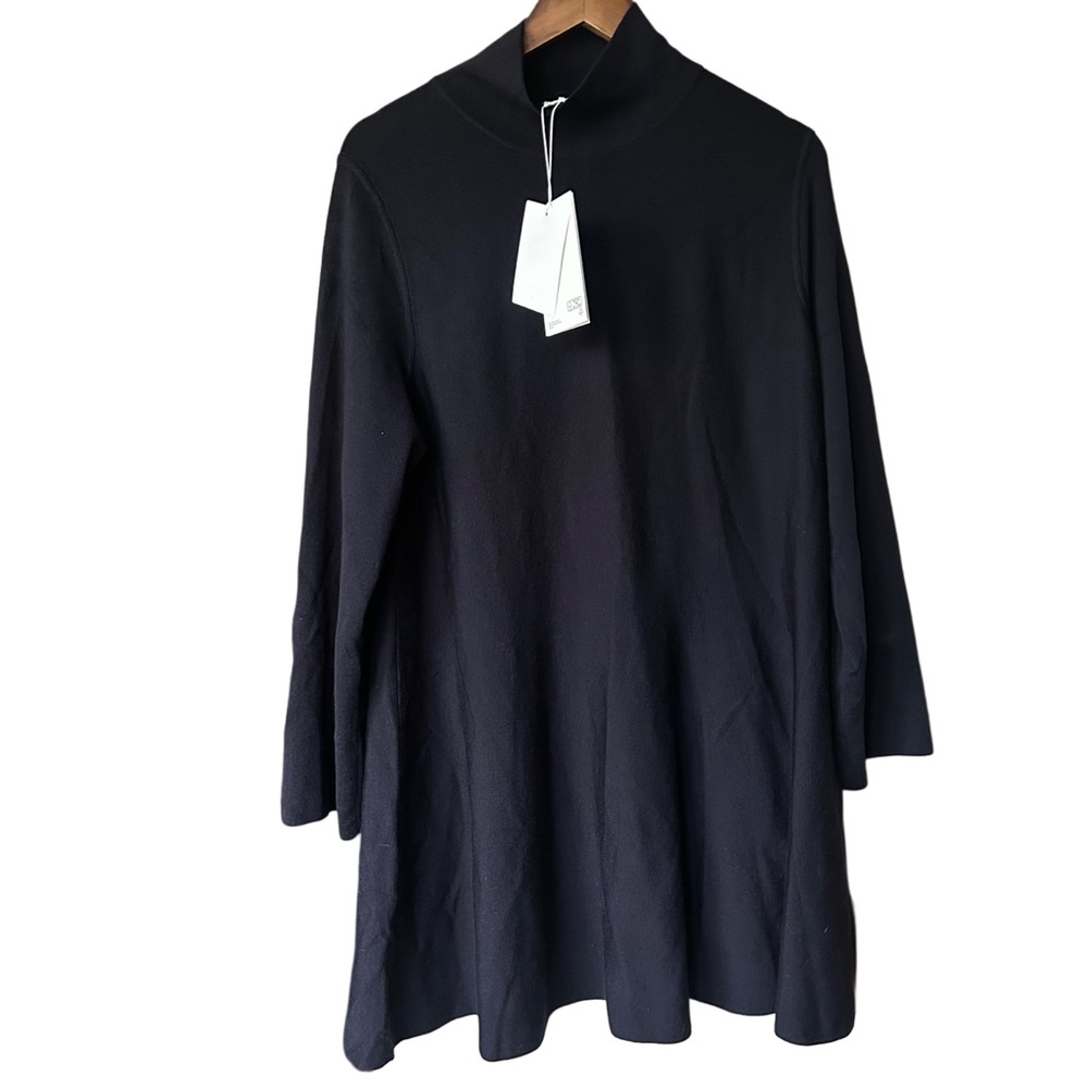 🖤 NWT COS Black Mock Neck Wool Blend Swing Dress – Size M | $150 Retail - Picture 3 of 12